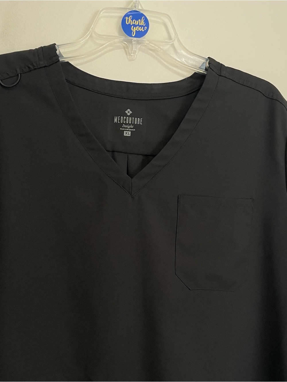 Med Couture  V-Neck Scrub Top - Black~ Size XL Medical Staff - Picture 2 of 7